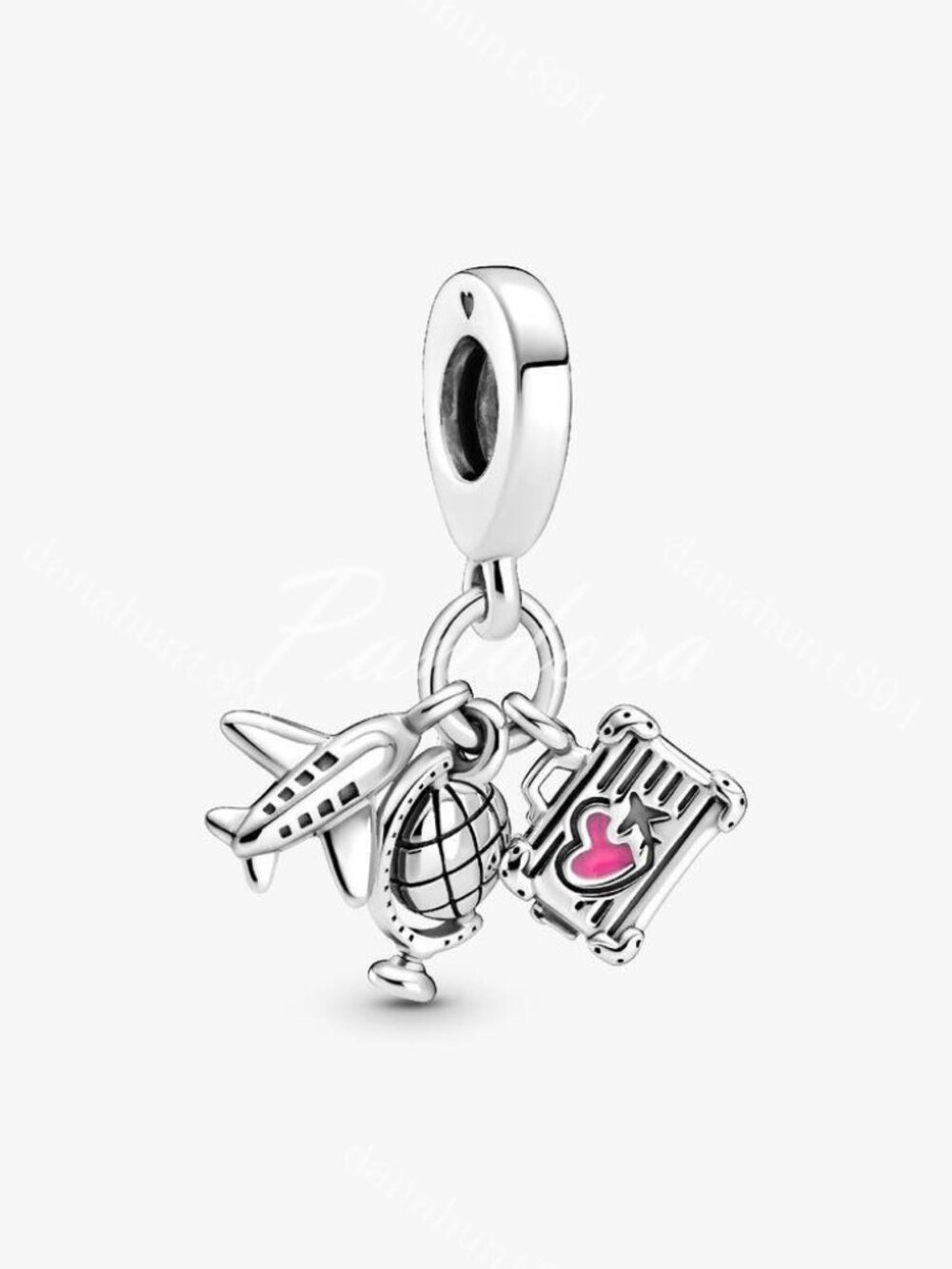 Pandora Airplane, Globe & Suitcase Dangle Charm